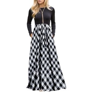 Plaid Long Sleeve
Maxi Dress with Pockets